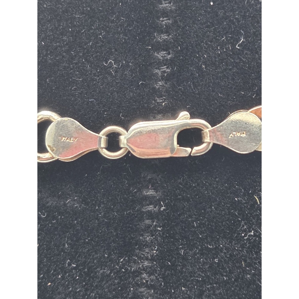 Lot Of 2 Stamped Sterling Silver Chains Link And Figaro Both 18" - Picture 11 of 15